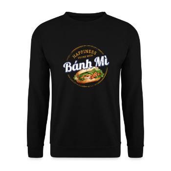 Banh Mi Street Food Baguette Rétro Vietnam Souvenir - Sweat-shirt Unisexe - noir - Devant - Alina (178cm) & Michal (187cm)