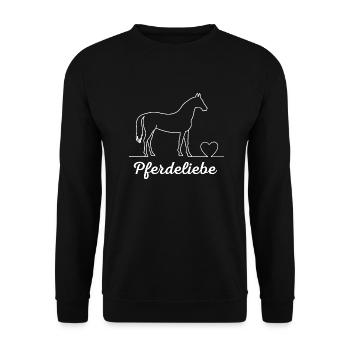 Pferdeliebe - Unisex Pullover - Schwarz - Vorne - Alina (178cm) & Michal (187cm)