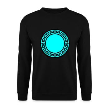 Greek Symbol Circle Sparta - Unisex Sweatshirt - black - Front - Alina (178cm) & Michal (187cm)