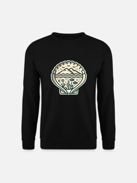 Muschel mit Meerblick - Unisex Pullover - Schwarz