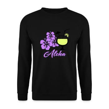 Hawaii Hibiscus Cocktail Aloha - Unisex Sweatshirt - black - Front - Alina (178cm) & Michal (187cm)