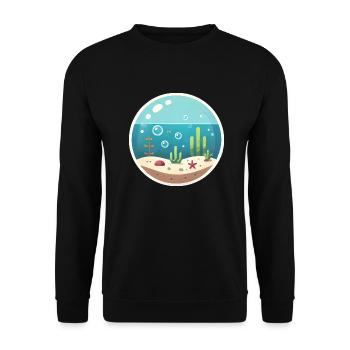 Unterwasserblase - Unisex Pullover - Schwarz - Vorne - Alina (178cm) & Michal (187cm)