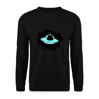 Ufo Klecks - Unisex Pullover - Schwarz - Vorne - Alina (178cm) & Michal (187cm)