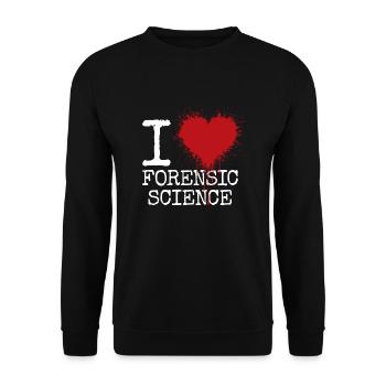 Ich liebe Forensik - Unisex Pullover - Schwarz - Vorne - Alina (178cm) & Michal (187cm)
