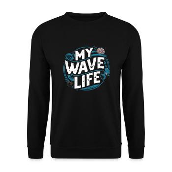 My wave life - Sweat-shirt Unisexe - noir - Devant - Alina (178cm) & Michal (187cm)