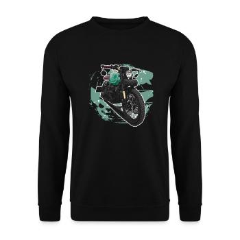 Bobber // Custom // Motorcycle - Unisex Sweatshirt - black - Front - Alina (178cm) & Michal (187cm)