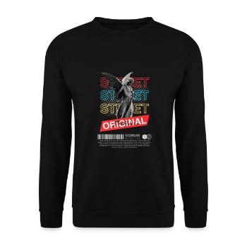 Angel Street Original Streetwear - Sweat-shirt Unisexe - noir - Devant - Alina (178cm) & Michal (187cm)