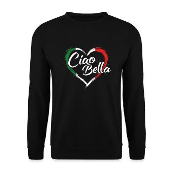 ITALIENISCH - Unisex Pullover - Schwarz - Vorne - Alina (178cm) & Michal (187cm)