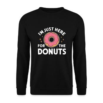Donut Donuts Süßigkeiten Bagel - Unisex Pullover - Schwarz - Vorne - Alina (178cm) & Michal (187cm)