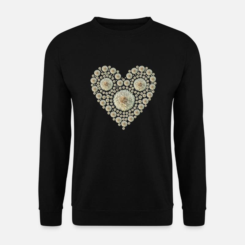 Herz aus Pusteblumen - Unisex Pullover - Schwarz