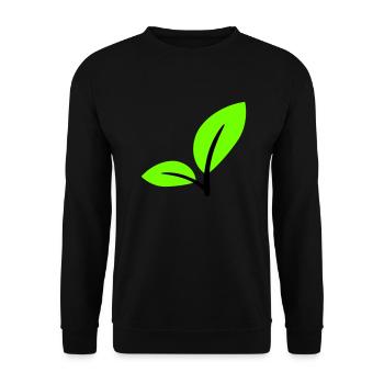 2 Green Beautiful Leaves Eco Spring Summer Nature - Unisex Sweatshirt - black - Front - Alina (178cm) & Michal (187cm)