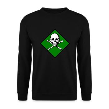 Schädel und Knochen - Unisex Pullover - Schwarz - Vorne - Alina (178cm) & Michal (187cm)