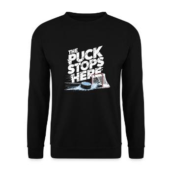 Lustiges Hockey Design für Fans - Unisex Pullover - Schwarz - Vorne - Alina (178cm) & Michal (187cm)