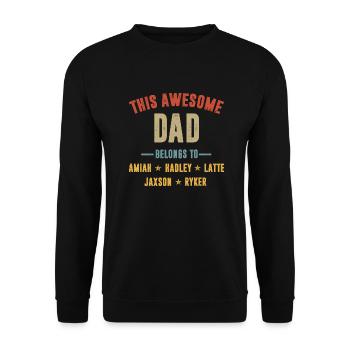 This Awesome Dad belong to Amian Hadley Latte - Unisex Sweatshirt - black - Front - Alina (178cm) & Michal (187cm)
