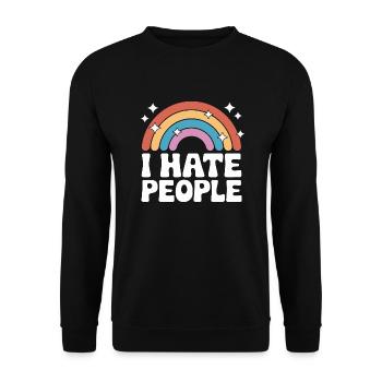 Drôle, sarcasme, humour sarcastique, ironie - Sweat-shirt Unisexe - noir - Devant - Alina (178cm) & Michal (187cm)