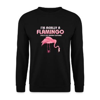 Je suis vraiment un flamant rose mignon oiseau rose - Sweat-shirt Unisexe - noir - Devant - Alina (178cm) & Michal (187cm)