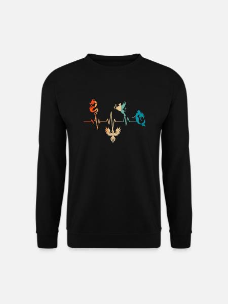 Syke lohikäärme feeniks griffin merenneito - Unisex svetaripaita - musta