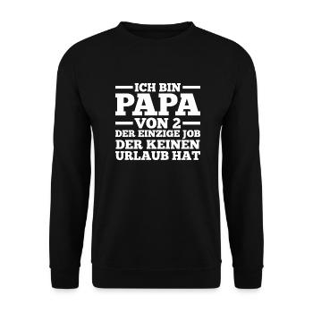 Dad of 2 children - Unisex Sweatshirt - black - Front - Alina (178cm) & Michal (187cm)