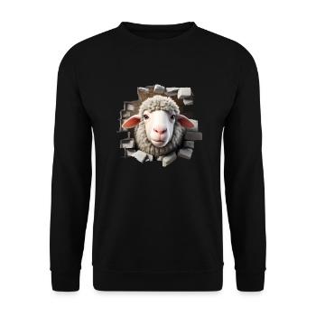 Sheep Head in Hole 2 - Unisex Sweatshirt - black - Front - Alina (178cm) & Michal (187cm)