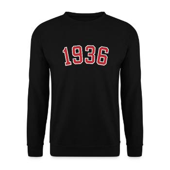 Sport year of birth 1936 - Unisex Sweatshirt - black - Front - Alina (178cm) & Michal (187cm)