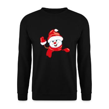 Agitant un bonhomme de neige heureux - Sweat-shirt Unisexe - noir - Devant - Alina (178cm) & Michal (187cm)