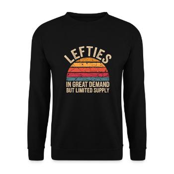 Lefties sind einzigartig - Unisex Pullover - Schwarz - Vorne - Alina (178cm) & Michal (187cm)
