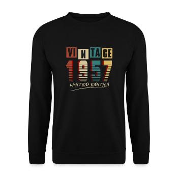 Vintage 1957: Limited Edition - 68th Anniversary. - Unisex Sweatshirt - black - Front - Alina (178cm) & Michal (187cm)