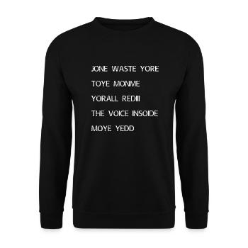 JONE WASTE YORE TOYE MONME YORALL REDIII THE VOICE - Unisex Pullover - Schwarz - Vorne - Alina (178cm) & Michal (187cm)