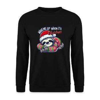 Wake Me Up When Its Christmas - Unisex Sweatshirt - black - Front - Alina (178cm) & Michal (187cm)