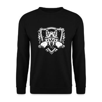 Wolf Boxer Arts Martiaux MMA - Sweat-shirt Unisexe - noir - Devant - Alina (178cm) & Michal (187cm)