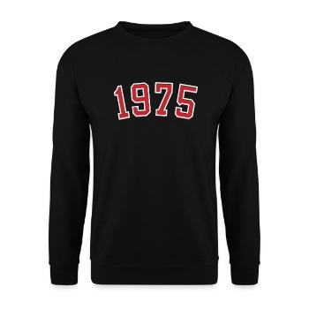 Year of birth sport 1975 - Unisex Sweatshirt - black - Front - Alina (178cm) & Michal (187cm)