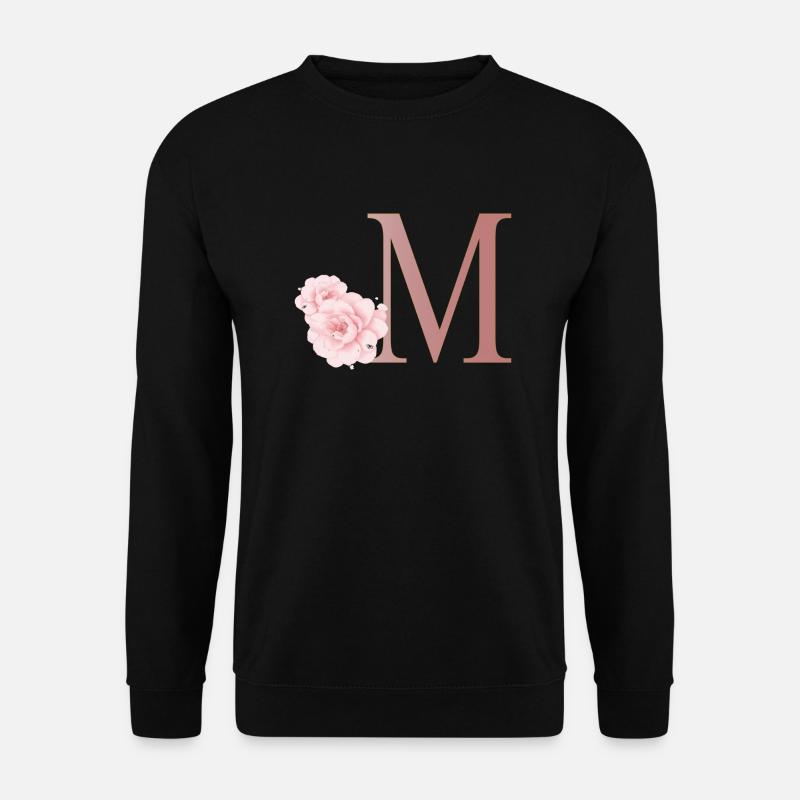 Buchstabe M mit Blumen - Unisex Pullover - Schwarz