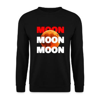 Moon logo: Bold design with a glowing moon - Unisex Sweatshirt - black - Front - Alina (178cm) & Michal (187cm)