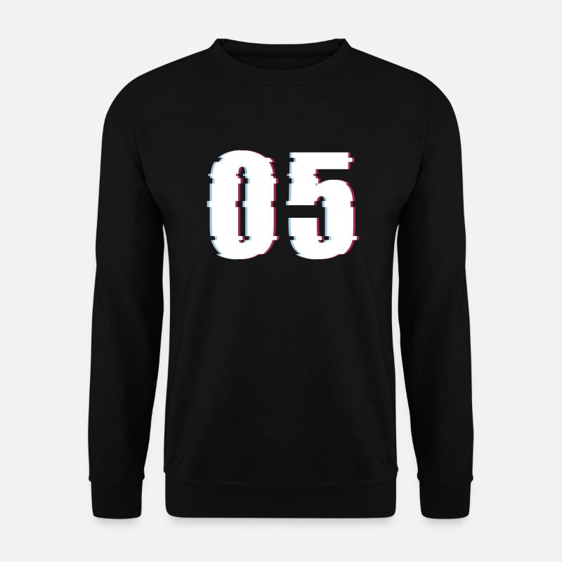 Fünf 5 Five 05 Zahl Effekt Verzerrt Nummer - Unisex Pullover - Schwarz