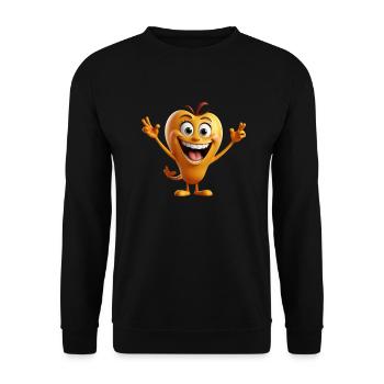 Funny cartoon - Unisex Sweatshirt - black - Front - Alina (178cm) & Michal (187cm)