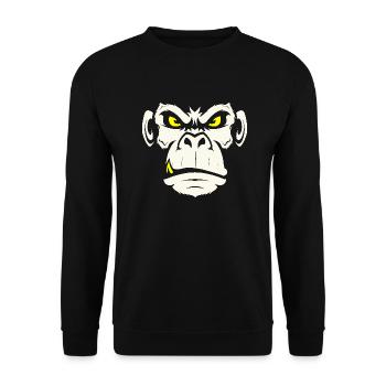 monkey2 01 - Unisex Pullover - Schwarz - Vorne - Alina (178cm) & Michal (187cm)