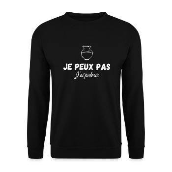 je peux pas j'ai poterie - Sweat-shirt Unisexe - noir - Devant - Alina (178cm) & Michal (187cm)