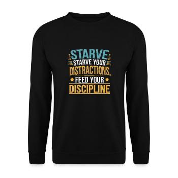 Feed Your Discipline Motivational - Unisex Sweatshirt - black - Front - Alina (178cm) & Michal (187cm)