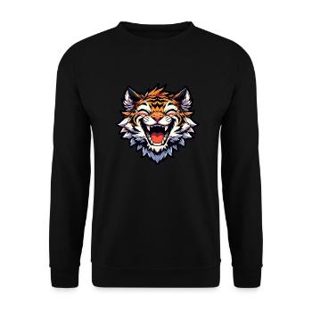 Bébé tigre rieur - Sweat-shirt Unisexe - noir - Devant - Alina (178cm) & Michal (187cm)