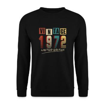 Vintage 1972: Limited Edition - 53rd Anniversary. - Unisex Sweatshirt - black - Front - Alina (178cm) & Michal (187cm)