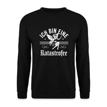 Ich bin eine Katastrophe - Unisex Sweatshirt - black - Front - Alina (178cm) & Michal (187cm)
