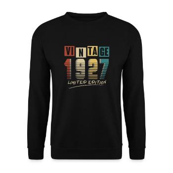 1927 Vintage 1927 né en 1927 anniversaire. Année 2 - Sweat-shirt Unisexe - noir - Devant - Alina (178cm) & Michal (187cm)