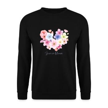 Love in Bloom Flower Design - Unisex Sweatshirt - black - Front - Alina (178cm) & Michal (187cm)