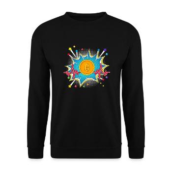 Panzer Pop Art Comic Retro Herzschlag - Unisex Pullover - Schwarz - Vorne - Alina (178cm) & Michal (187cm)
