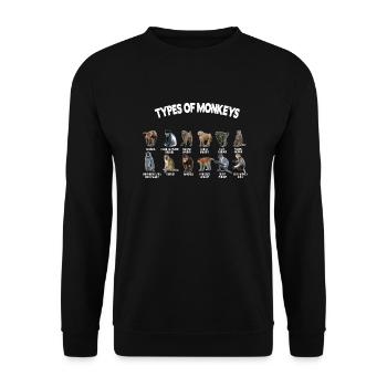 Types Of Monkeys Monkeys Breeds list - Sweat-shirt Unisexe - noir - Devant - Alina (178cm) & Michal (187cm)