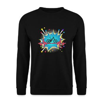 Pferd Pop Art Comic Retro Herzschlag - Unisex Pullover - Schwarz - Vorne - Alina (178cm) & Michal (187cm)