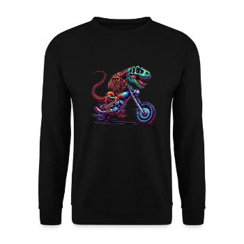 Motorrad Motocross biker bike - Unisex Pullover - Schwarz - Vorne - Alina (178cm) & Michal (187cm)
