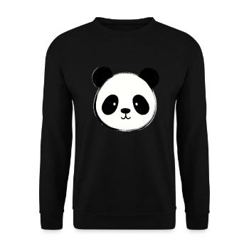 Süßer Panda - Unisex Pullover - Schwarz - Vorne - Alina (178cm) & Michal (187cm)