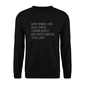 JONE WASTE YORE TOYE MONME YORALL REDIII THE VOICE - Unisex Sweatshirt - black - Front - Alina (178cm) & Michal (187cm)