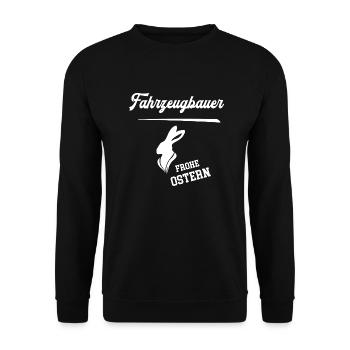 Fahrzeugbauer Frohe Ostern Ostergeschenk Meister - Unisex Pullover - Schwarz - Vorne - Alina (178cm) & Michal (187cm)